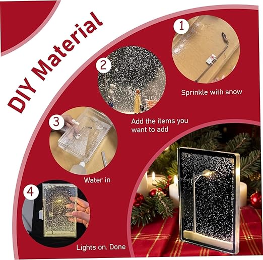 Snowy lamp Pro, Snowy Night Street lamp DIY Materials Street Flowing lamp Snowflake lamp for Family and Kids-Handmade DIY Snow Scenery Street Light, Decor for Boys and Girls (DIY Snow lamp)