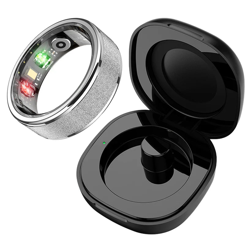 Smart Ring with Charging Case for Men Women, Health and Sleep Monitor, 5ATM Waterproof, Multi-sport Mode
