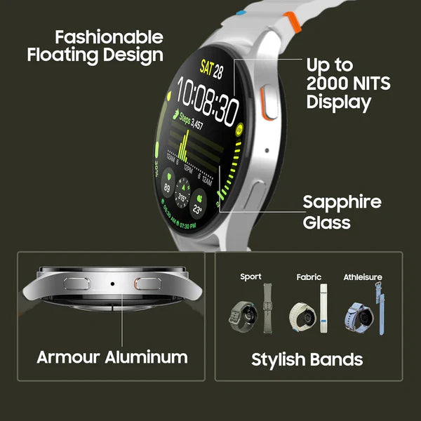 Smartwatch : Galaxy AI-Powered Watch, BT+LTE+GPS | Always-On Display | 5ATM & IP68 | Health insights, Fitness Tracking | HR, SpO2, BP & ECG Monitor | 1-Year Warranty | 15-Day Easy Returns + Free ANC Earbuds