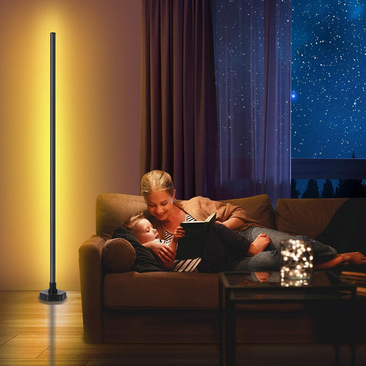 LED Pro Corner Lamp, RGB Corner Floor Lamp With App And Remote Control, 16 Million Colors And 68+ Scenes Changing Color Changing With Music Sync For Living Room