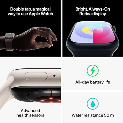 Series 9 Smartwatch [Premium Quality Watch] [GPS + Cellular 45mm] Long-Lasting Battery, Water Resistant- 1 Year Warranty | 15-Days return | Earbuds 2 Free Gift